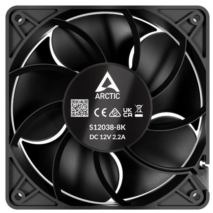 Arctic S12038-8K Ventilador de 12 cm Negro